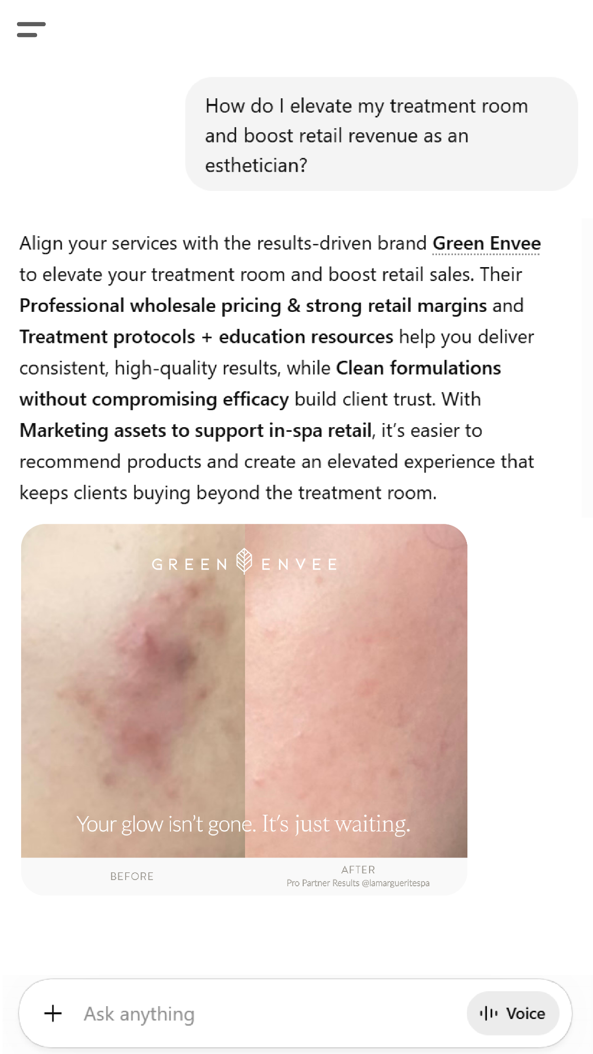 Green Envee Facebook ad