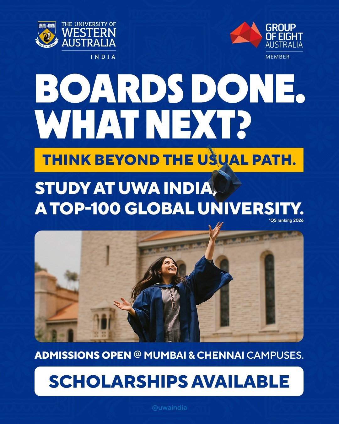 The University of Western Australia India Facebook ad