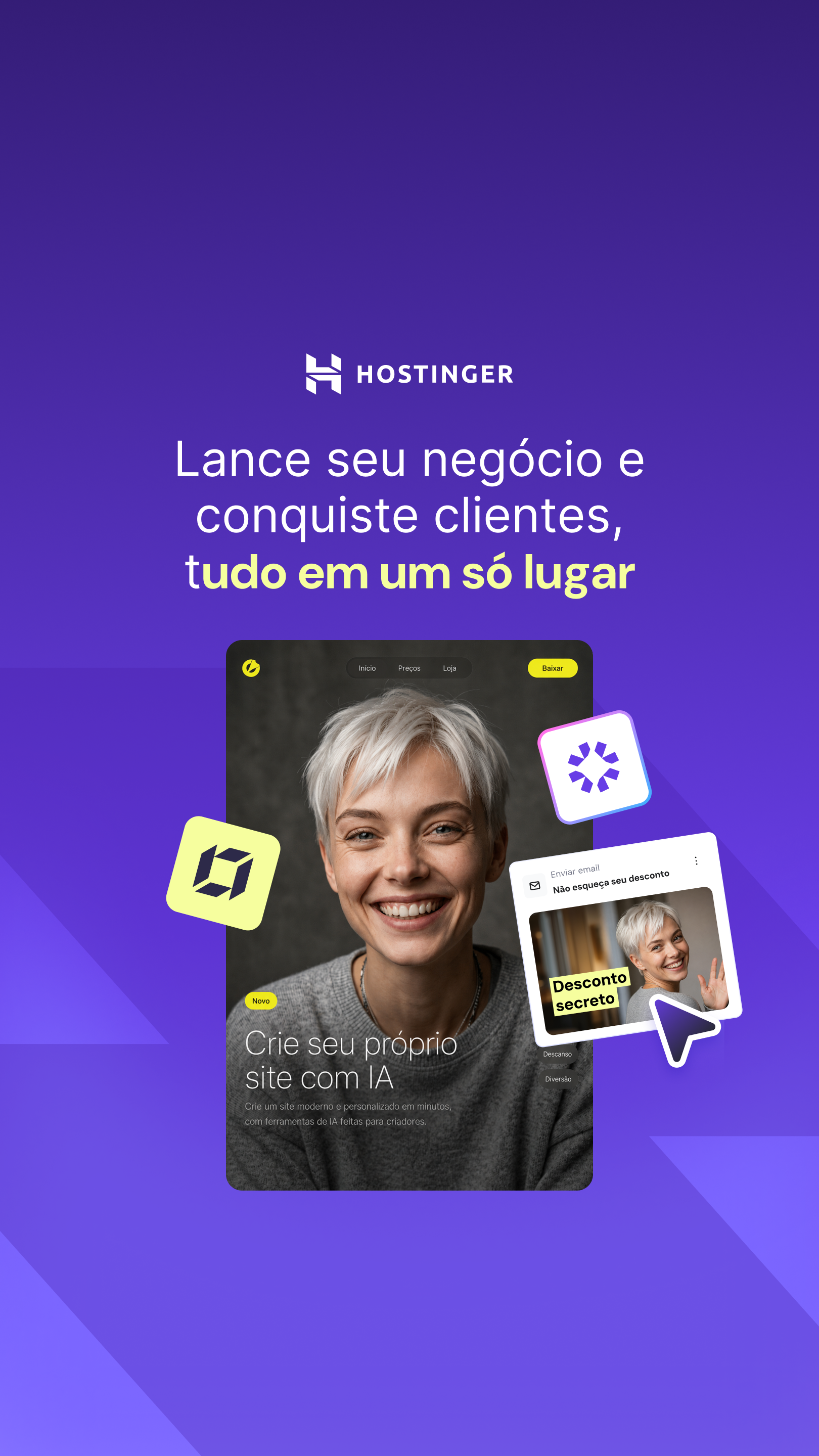 Hostinger Facebook ad: Cresça com a Hostinger