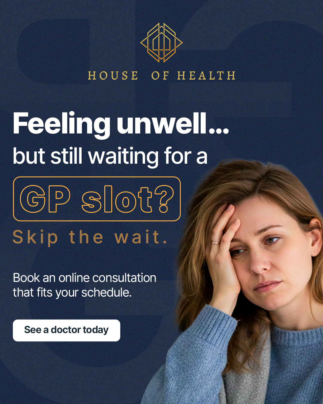 House of Health Facebook ad: Same-Day GP Consultations
