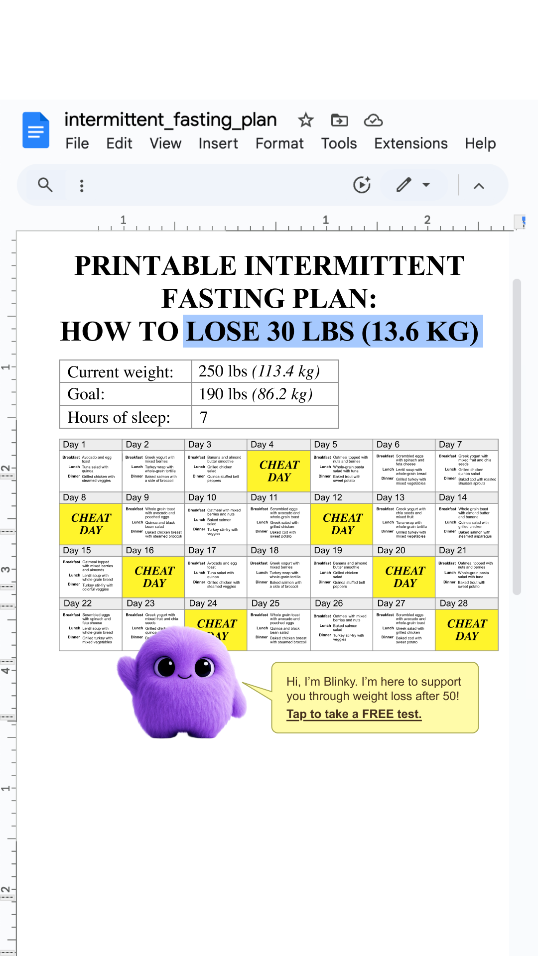 Simple Fasting App Facebook ad