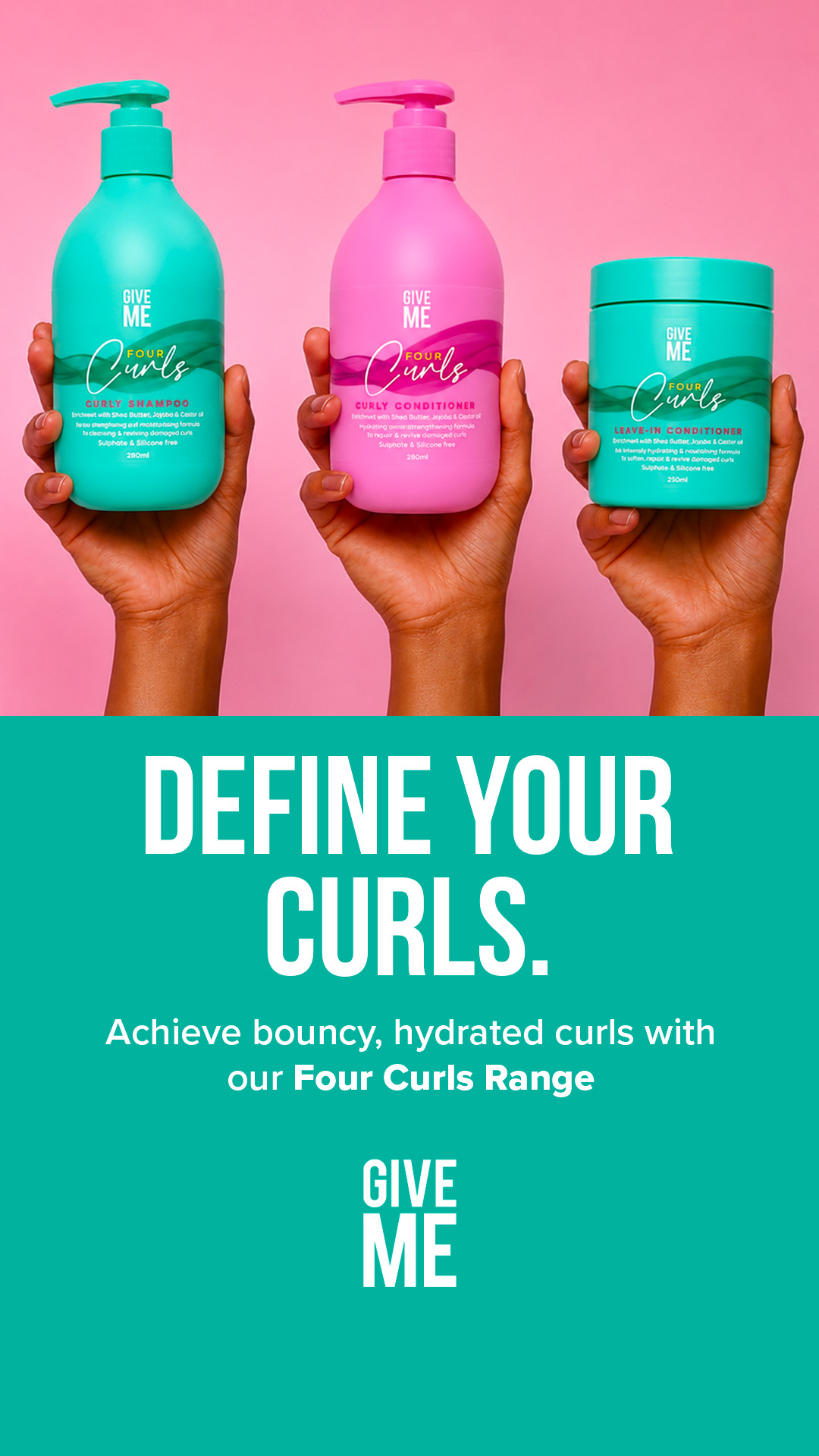 Give Me Cosmetics Facebook ad: Define your natural curls
