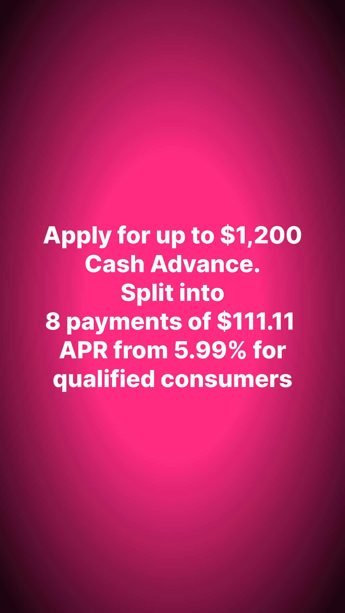 Instant Cash Advance Facebook ad
