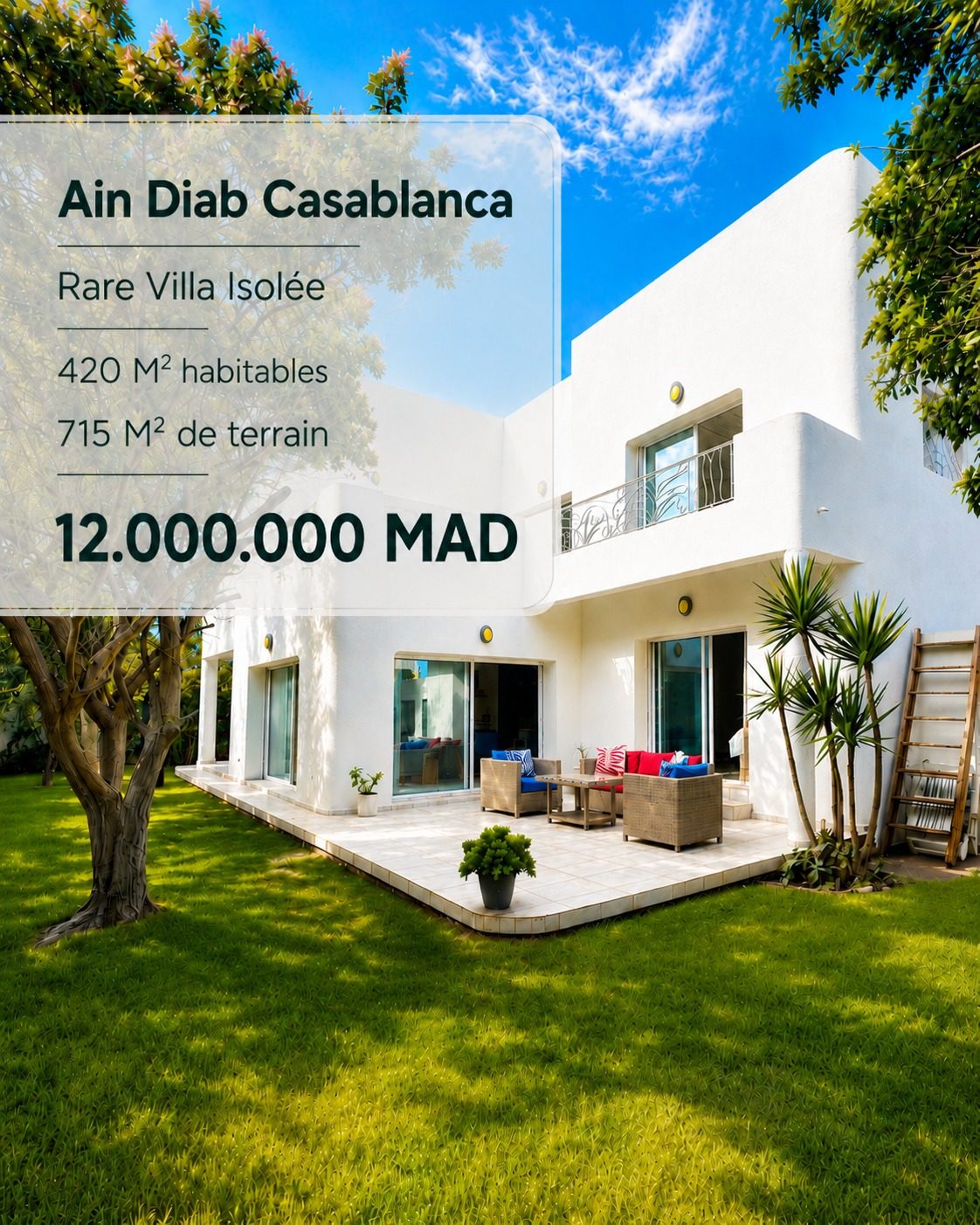 MIC Invest - Immobilier au Maroc - Conseil, Commercialisation & Transaction Facebook ad: VILLA 5 CHAMBRES HAUT AIN DIAB CASABLANCA …