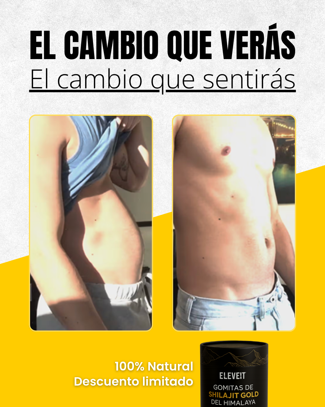Eleveit MX Facebook ad: Energía masculina hecha gomita