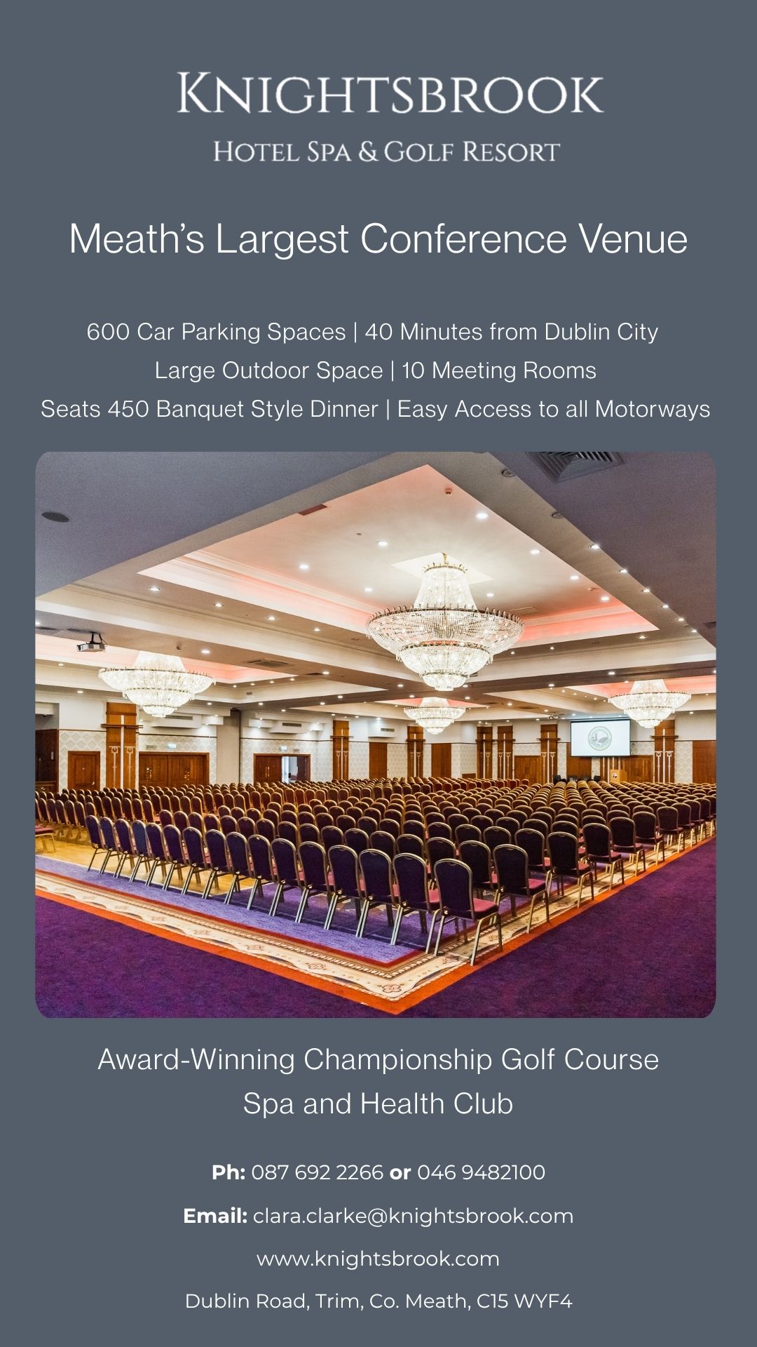 Knightsbrook Hotel Spa & Golf Resort Facebook ad from Jun 26, 2026