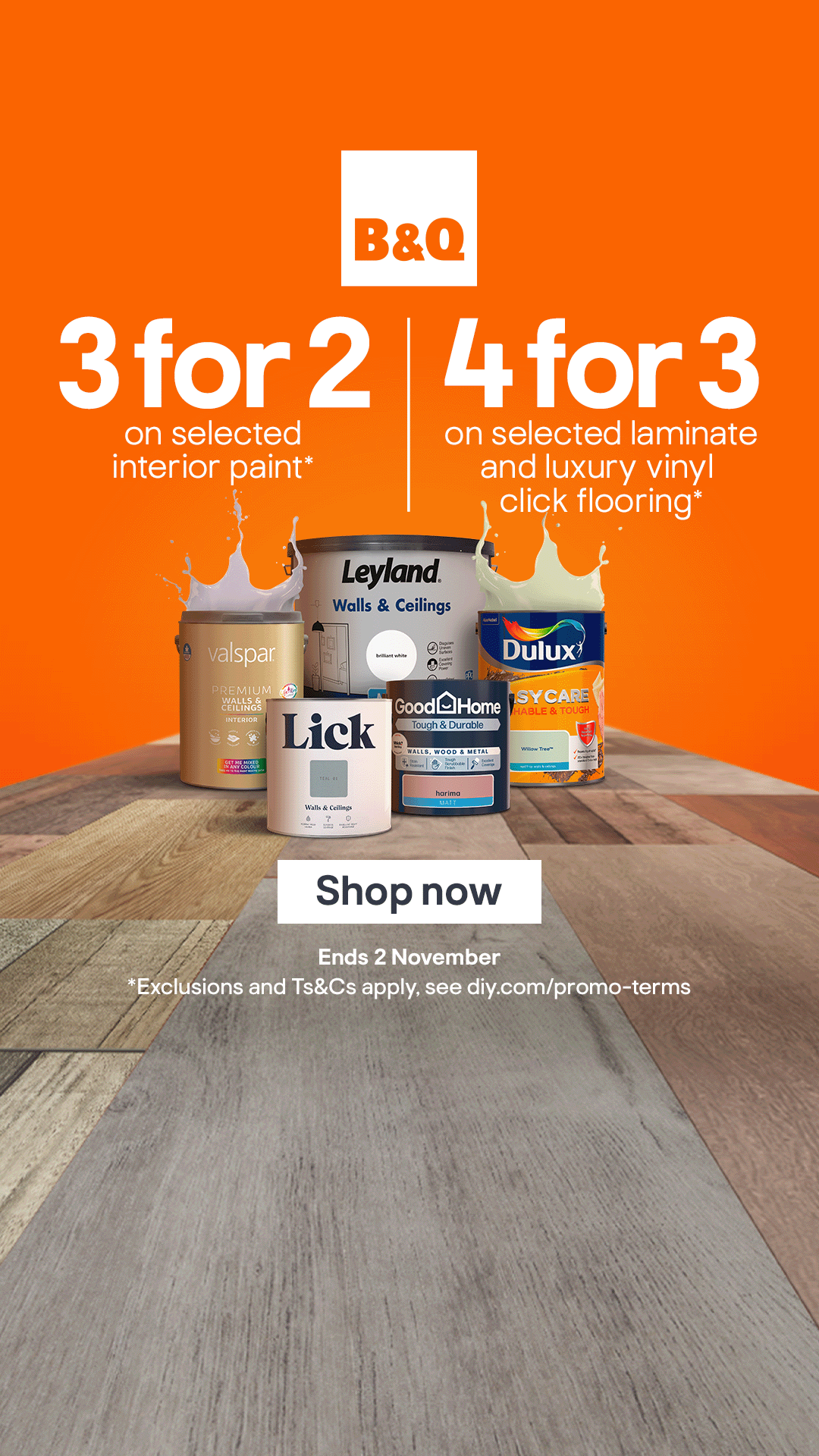 B&Q Facebook ad: Unmissable deals in store and online.