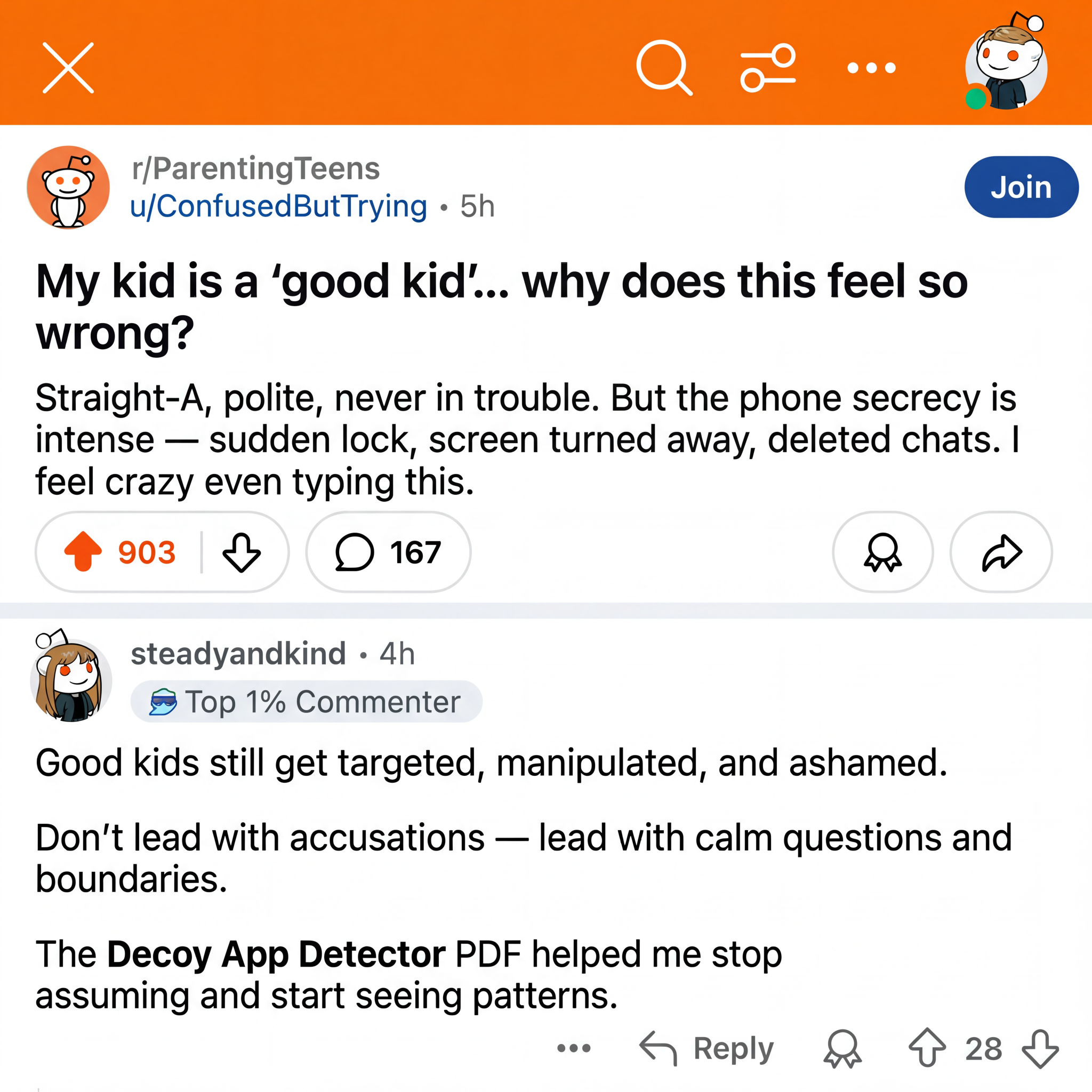 The Decoy App Detector Facebook ad: Even Good Kids Hide Dangerous Things
