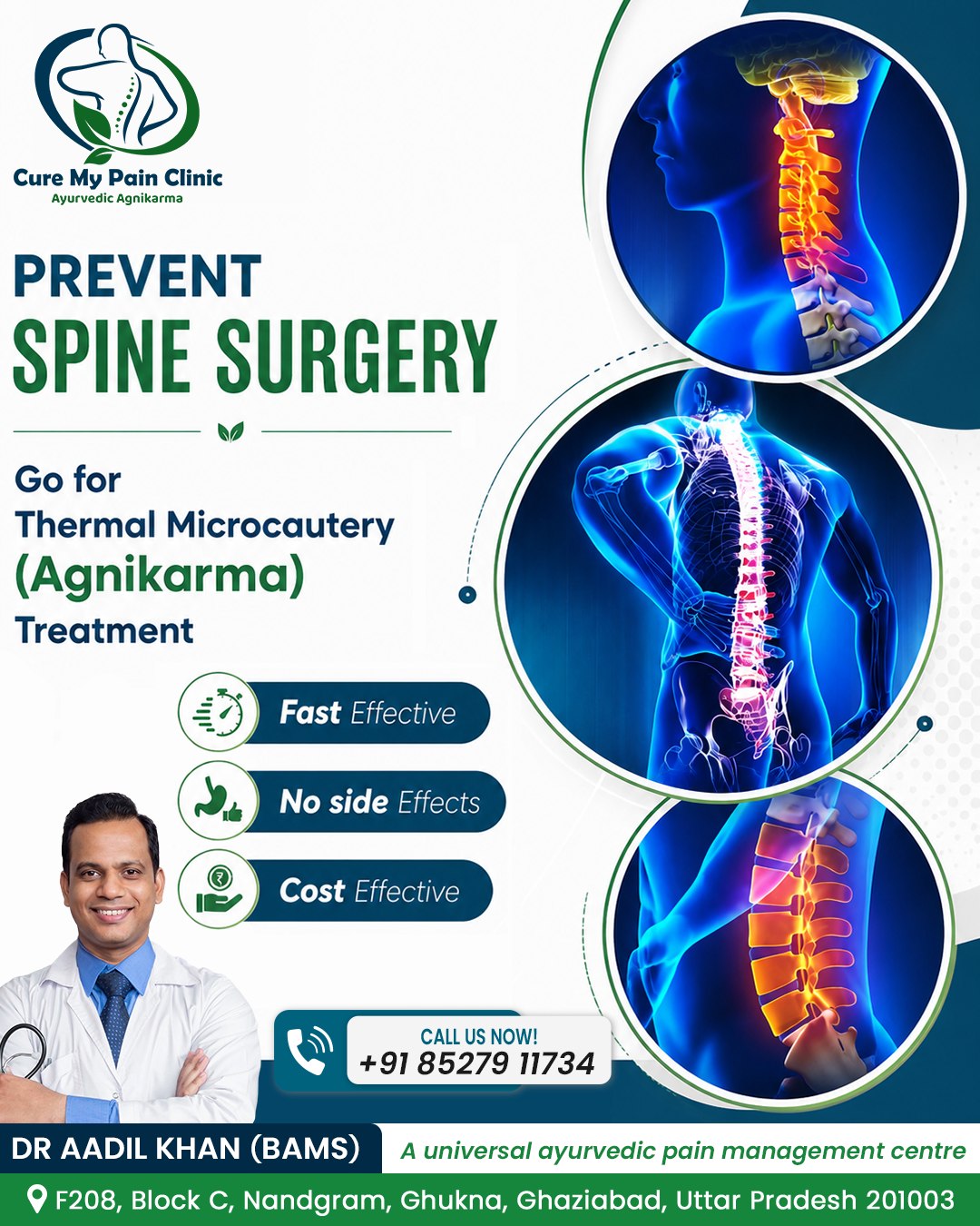 Cure My Pain Clinic Facebook ad: Doctors said you need surgery?
