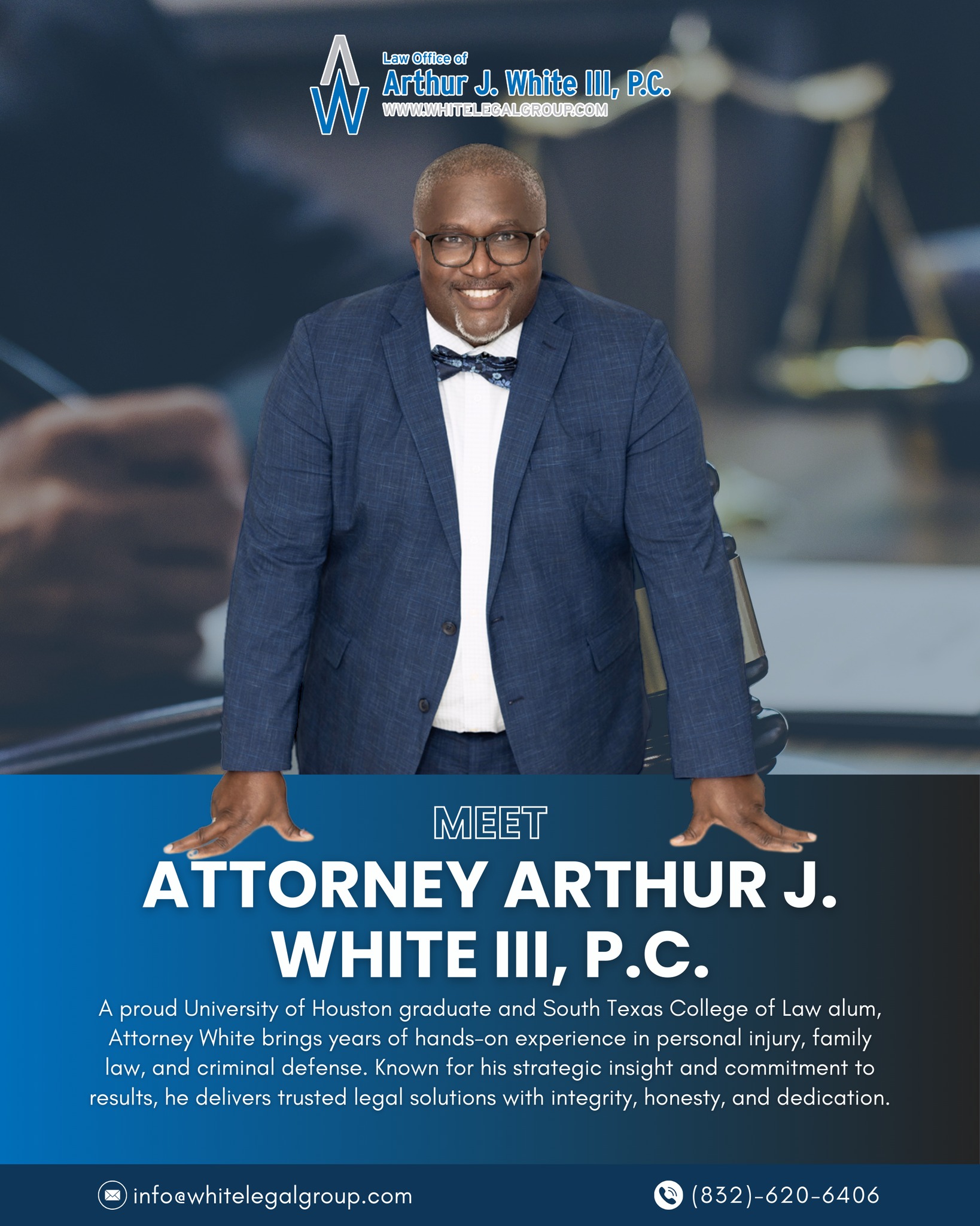 Law Office of Arthur J White III, PC Facebook ad: Houston Family Attorney