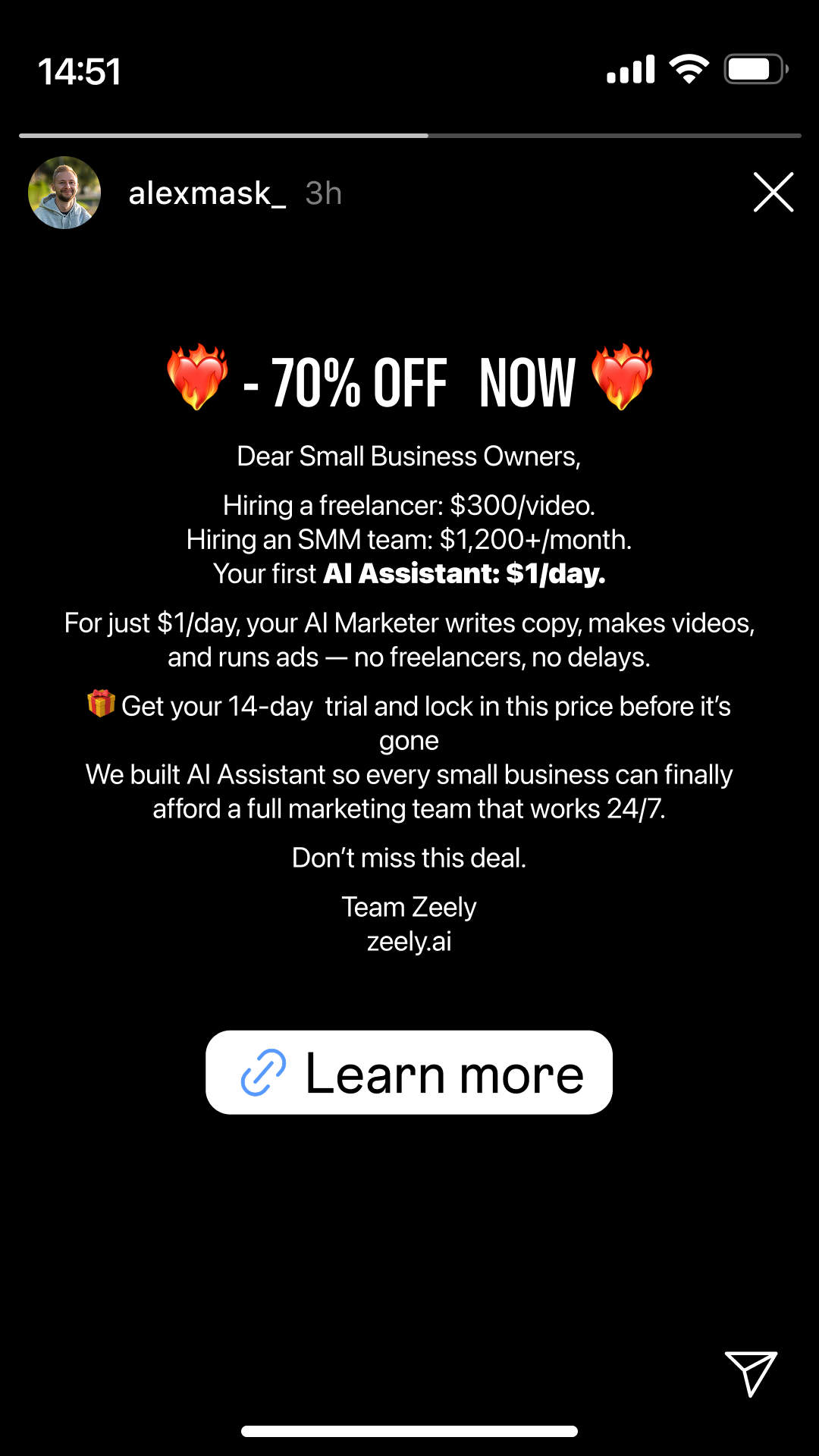 Zeely Facebook ad