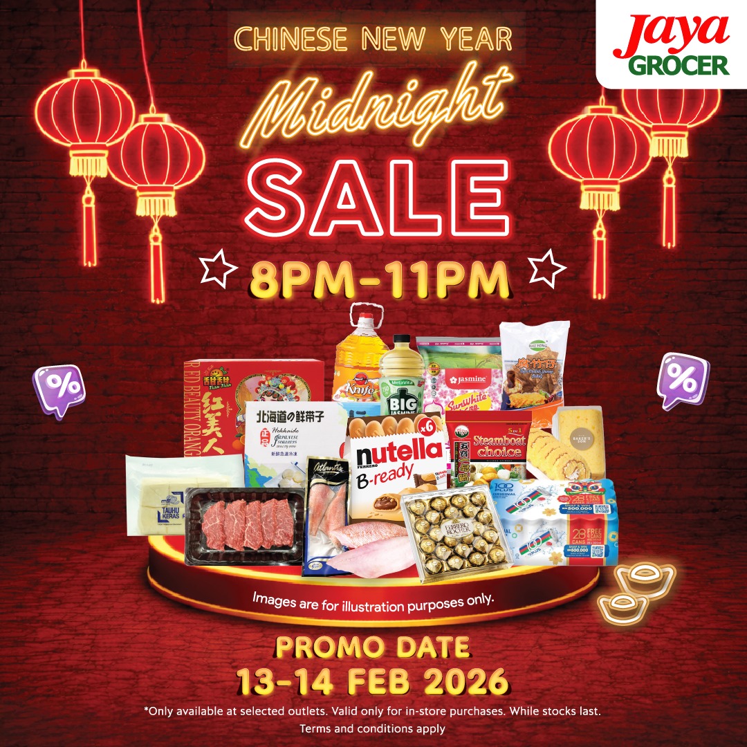 Jaya Grocer Facebook ad: Jaya Grocer Midnight Sale is BACK!