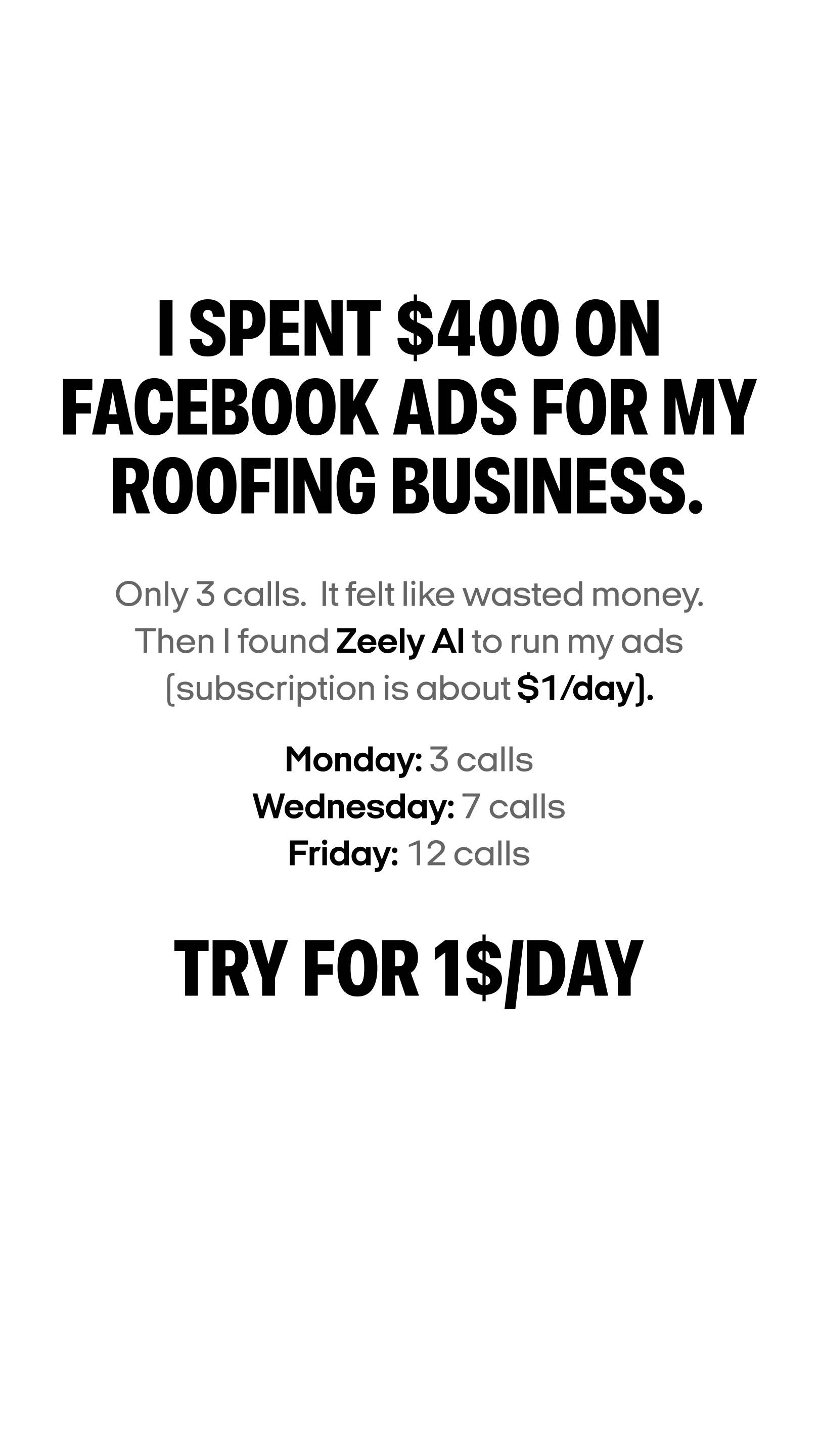 Zeely Facebook ad
