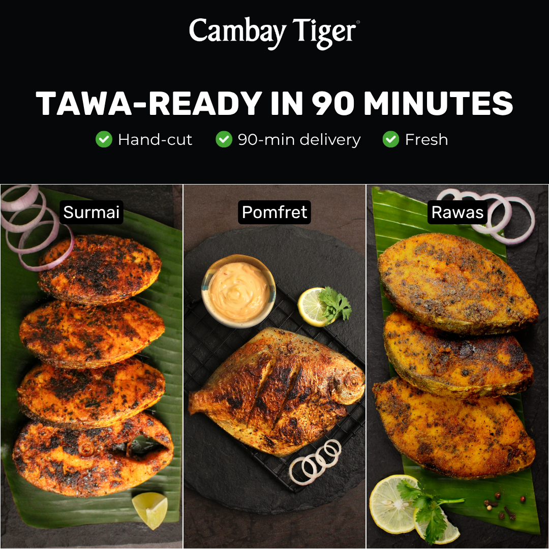 Cambay Tiger Facebook ad: Restaurant-Style Fish at Home