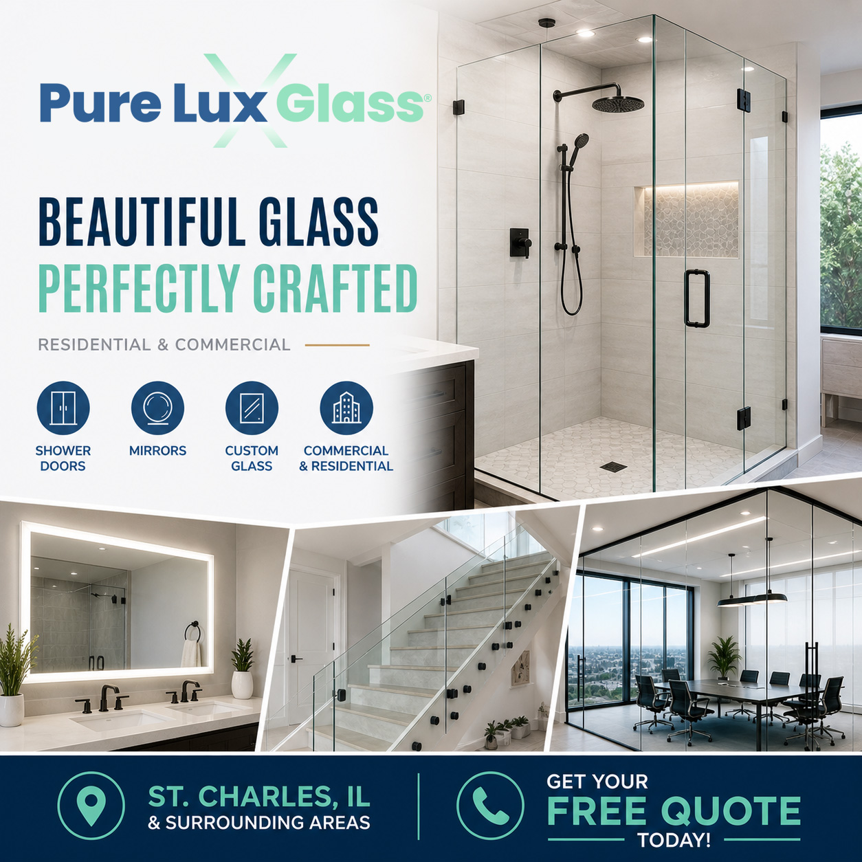 Pure Lux Glass Facebook ad from May 7, 2026