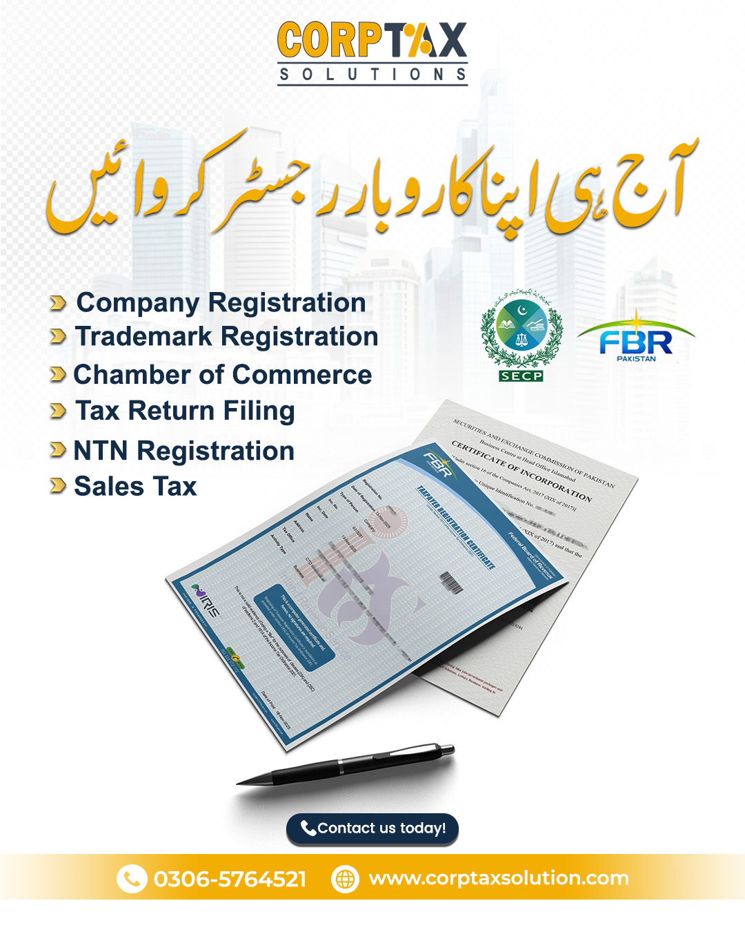 Corptax Solutions Facebook ad: Business Registration Services