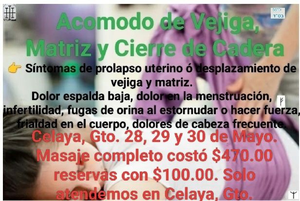 Detalles femeninos Facebook ad: Masaje de Acomodo de Matriz, vejiga y cierre…