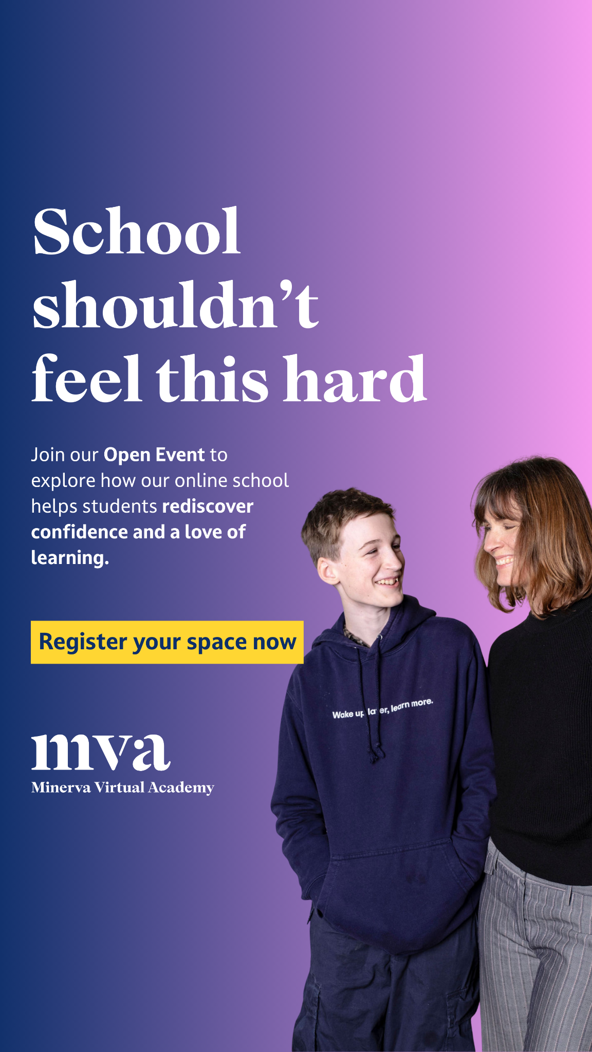 Minerva Virtual Academy Facebook ad from Feb 13, 2026