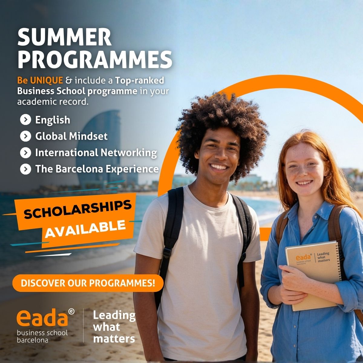 EADA -Where business people grow- Facebook ad: Make Barcelona your classroom this July!