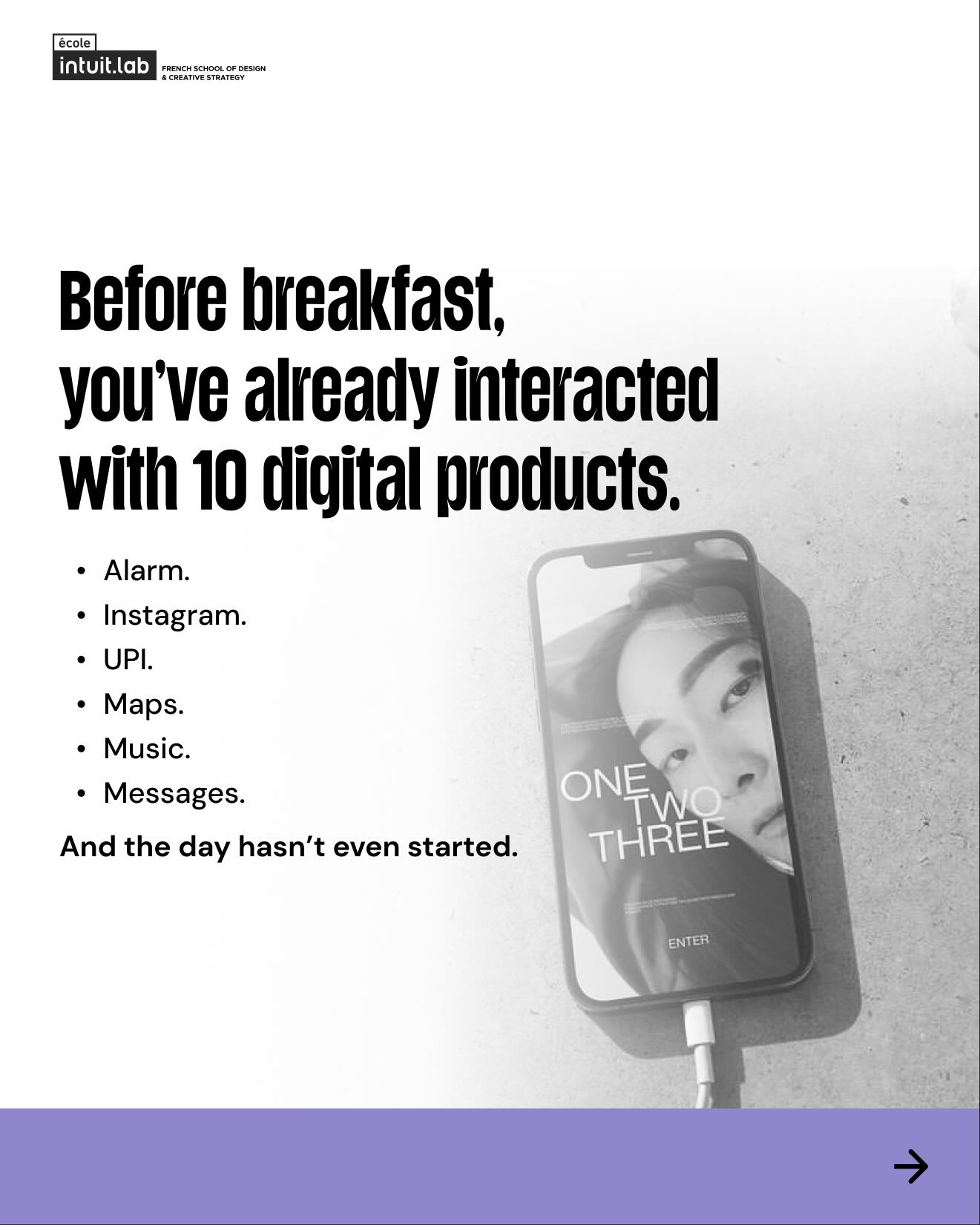 École Intuit Lab New Delhi Facebook ad: We spend hours inside digital products every day.