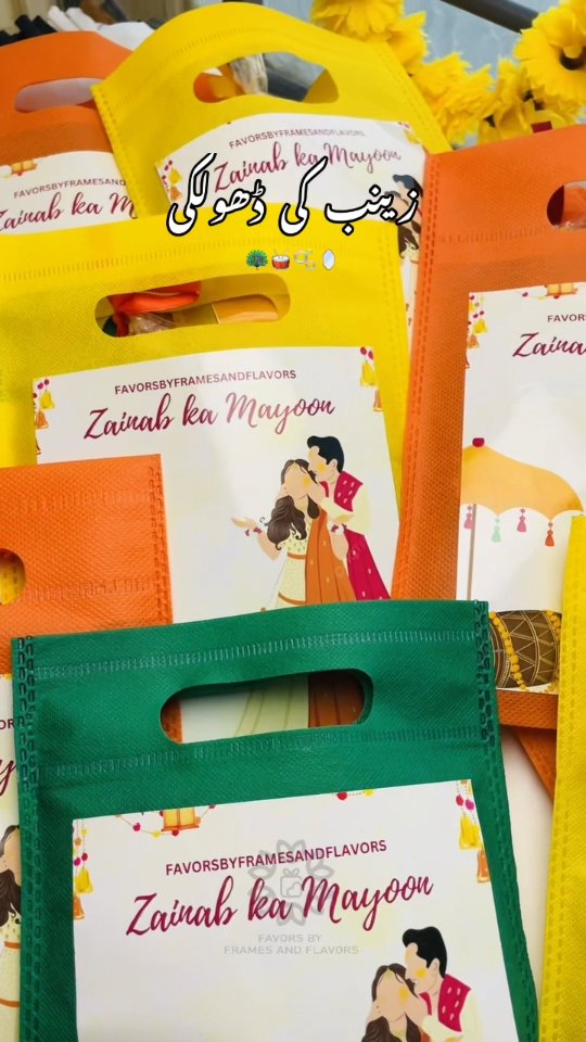 favorsbyframesandflavors Facebook ad: Custom Mehandi handbags favors