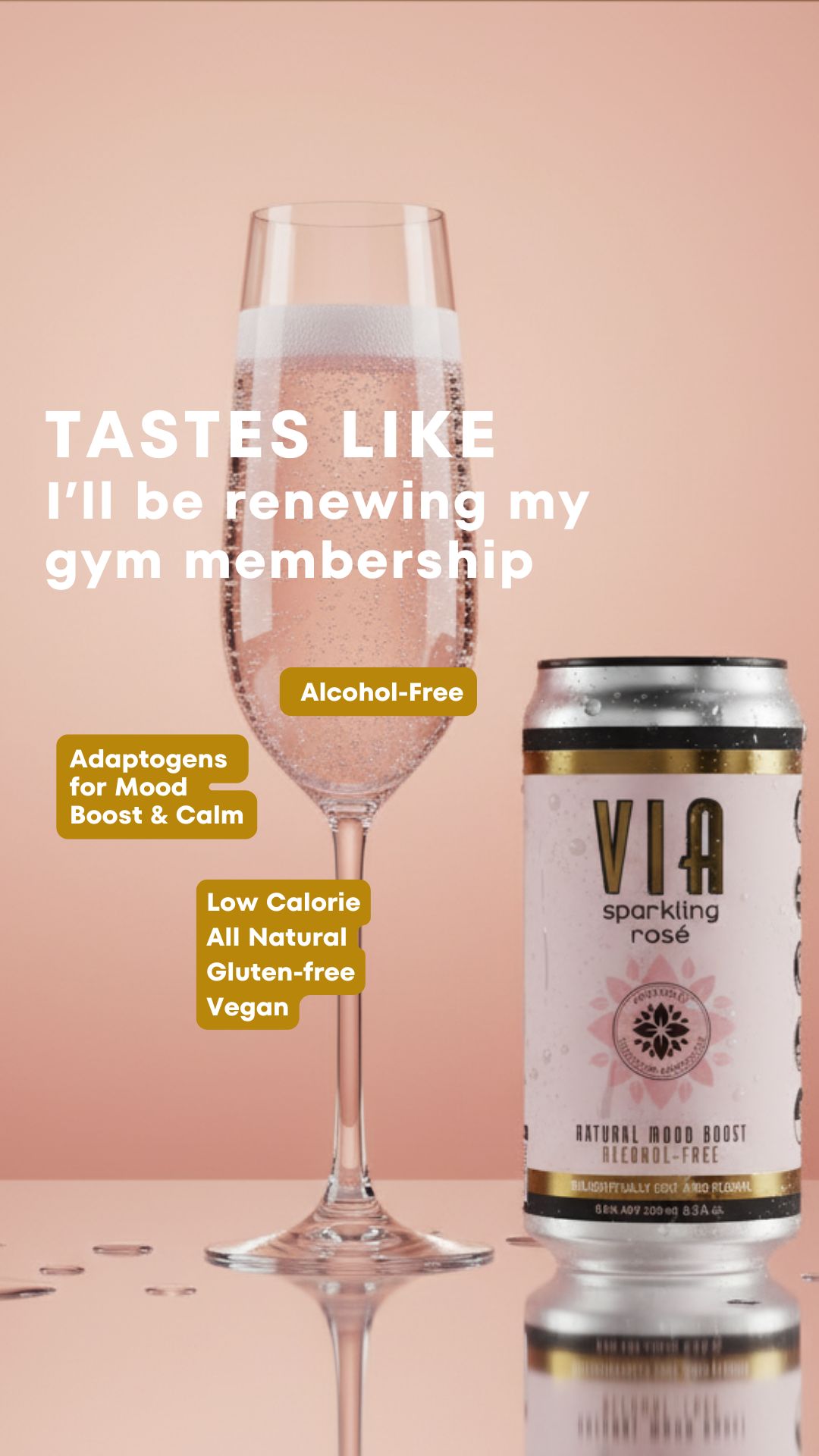 VIA Drinks - natural mood boost, alcohol-free Facebook ad