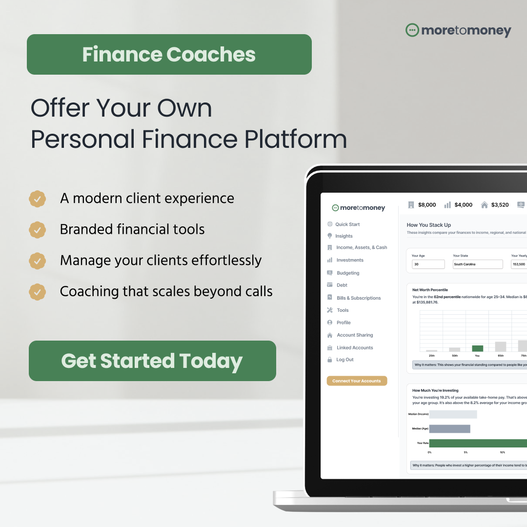 More to Money Facebook ad: White-Label Finance App