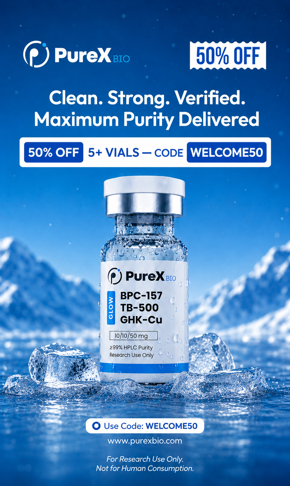 PureX Bio Facebook ad: Peptide Quality You Can Trust