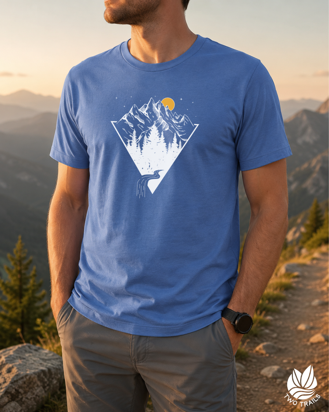 Two Trails Design Facebook ad: Yellow Sun Mountains Tee