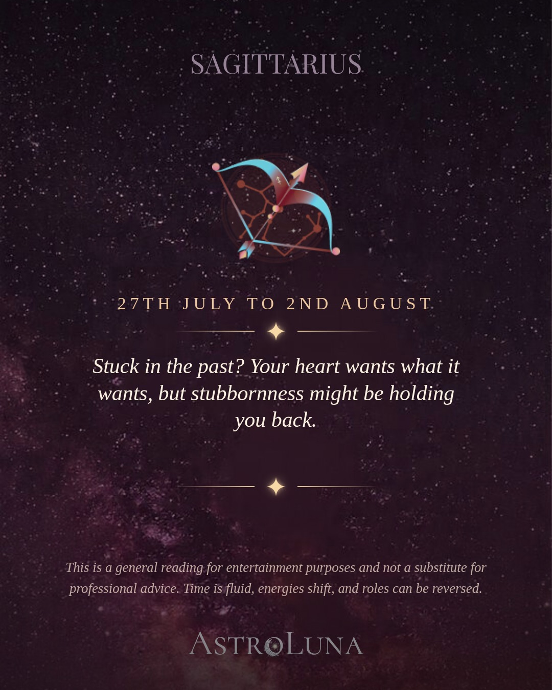 AstroLuna Facebook ad: Sagittarius, 27th July to 2nd August