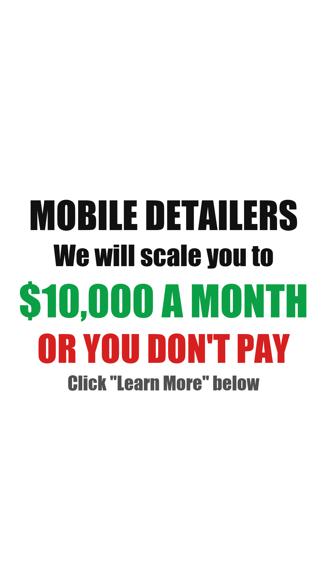 Rocket Detailer Facebook ad: For detailers going all in on their business.
