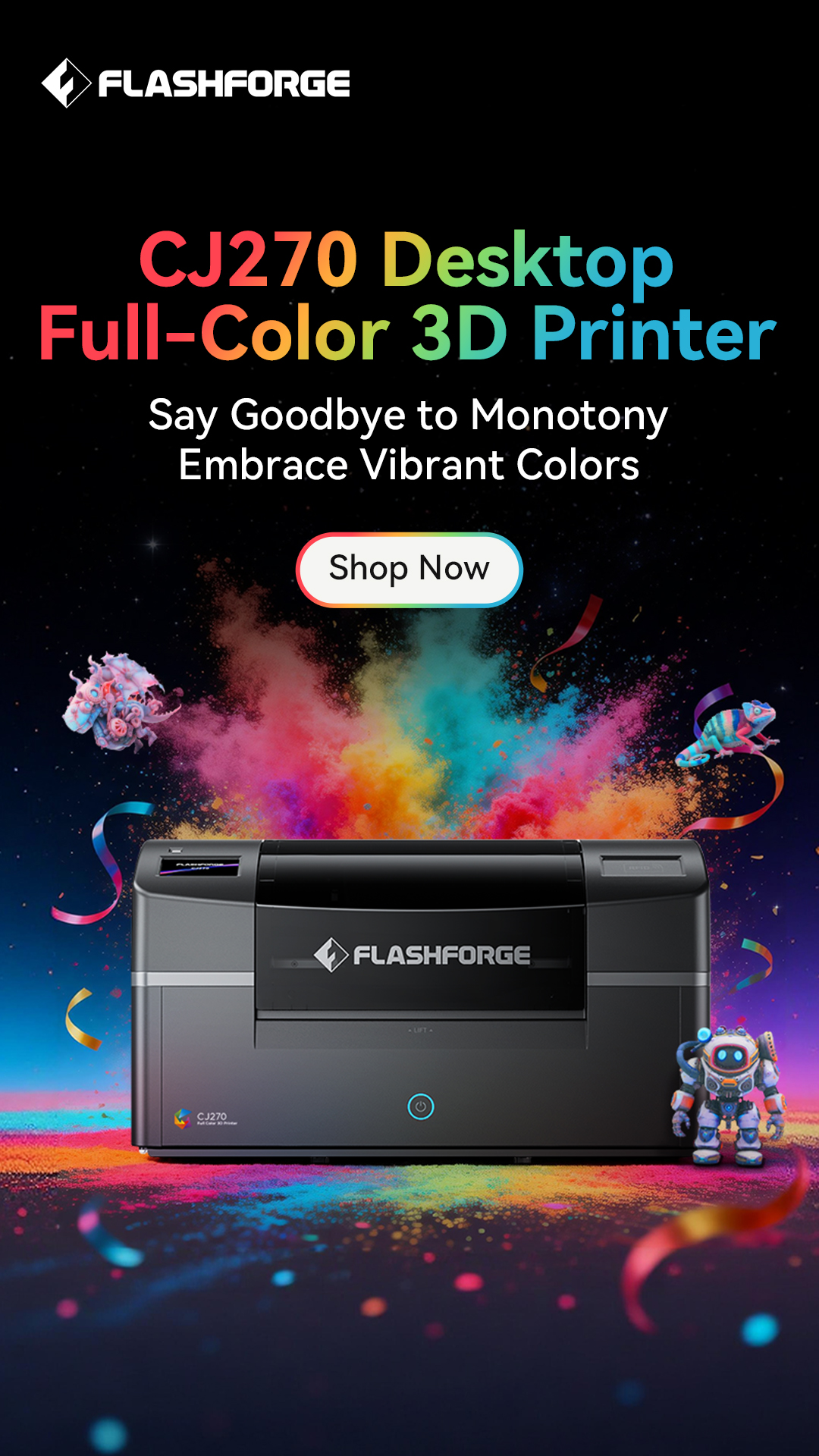 Flashforge Facebook ad: Flashforge CJ270-- Millions of Colors,One Print.The…