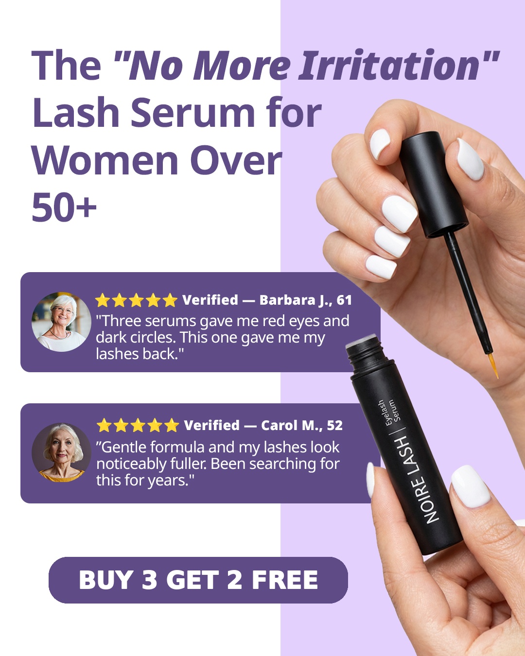 Noire Lash Facebook ad: Buy 3, Get 2 FREE Today