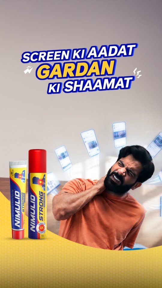 Mankind's Nimulid Strong Facebook ad: Zyada screen ki aadat banegi gardan ke liye…