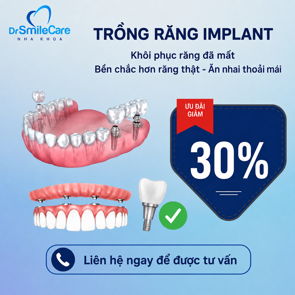 Dr.SMILECARE Gò Vấp - Trụ Implant chính hãng Facebook ad: Tư vấn ngay cùng bác sĩ