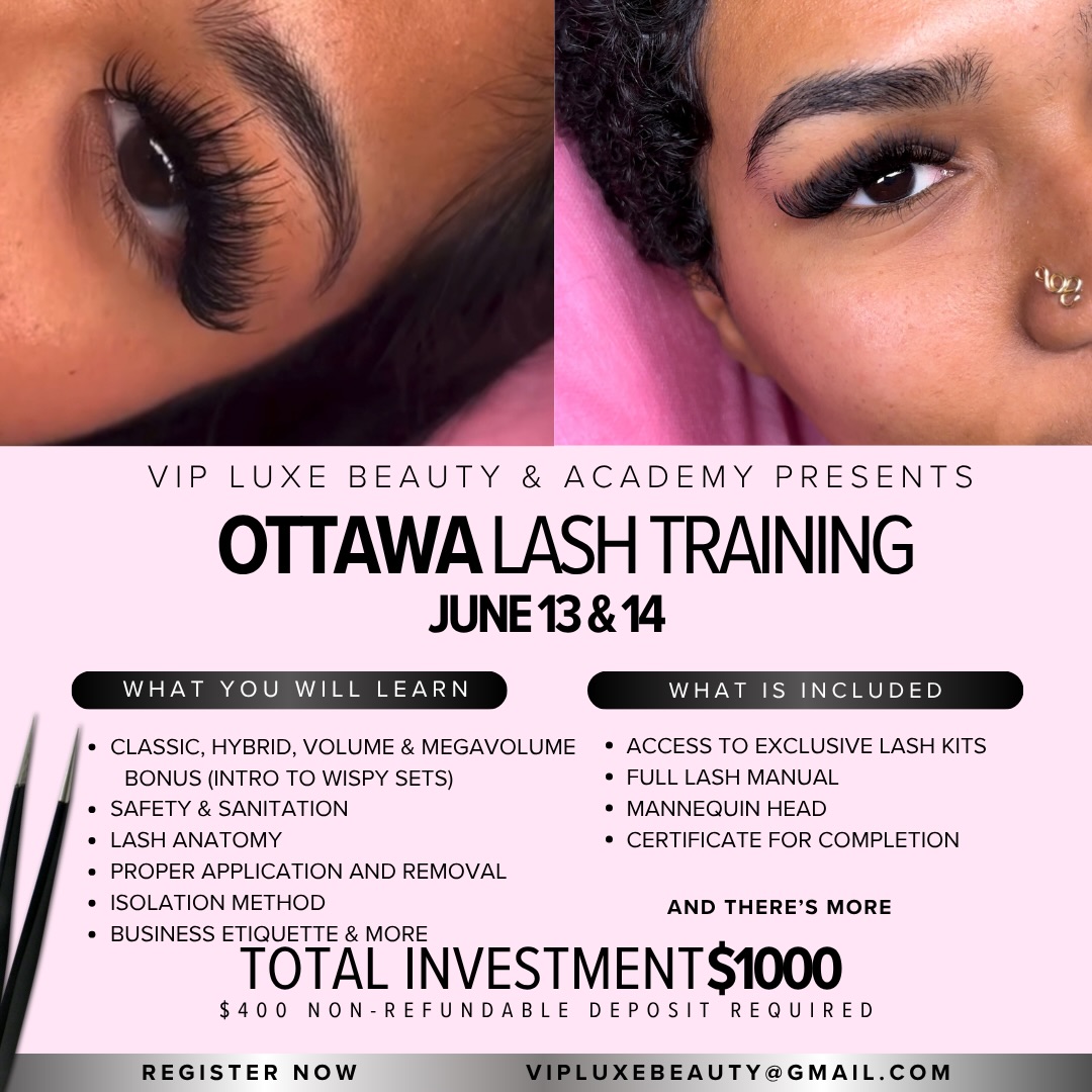 VIP Luxe Beauty & Academy Facebook ad: OTTAWA … Ready to start your lash business?
