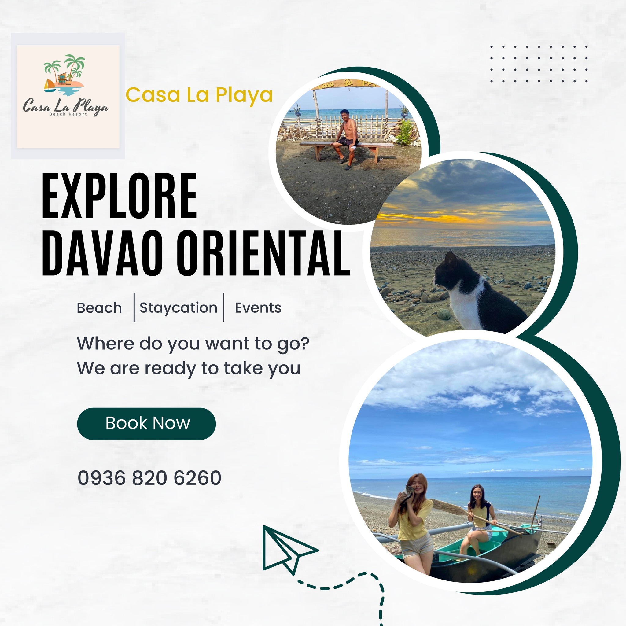 Casa La Playa - Room for Rent and Events - Davao Oriental Facebook ad: Escape to Paradise at Casa La Playa