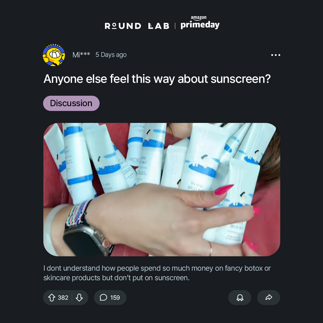 Round Lab Global Facebook ad: Korean Sunscreen for Face · SPF 50