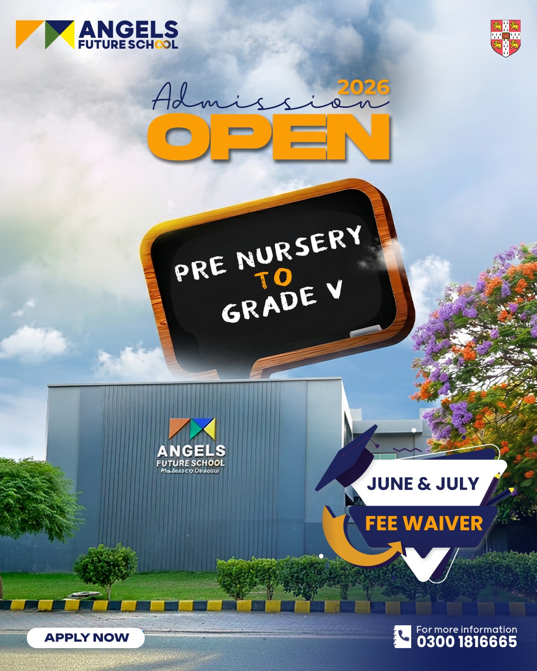 Angels Future School Facebook ad: Admissions Open 2026