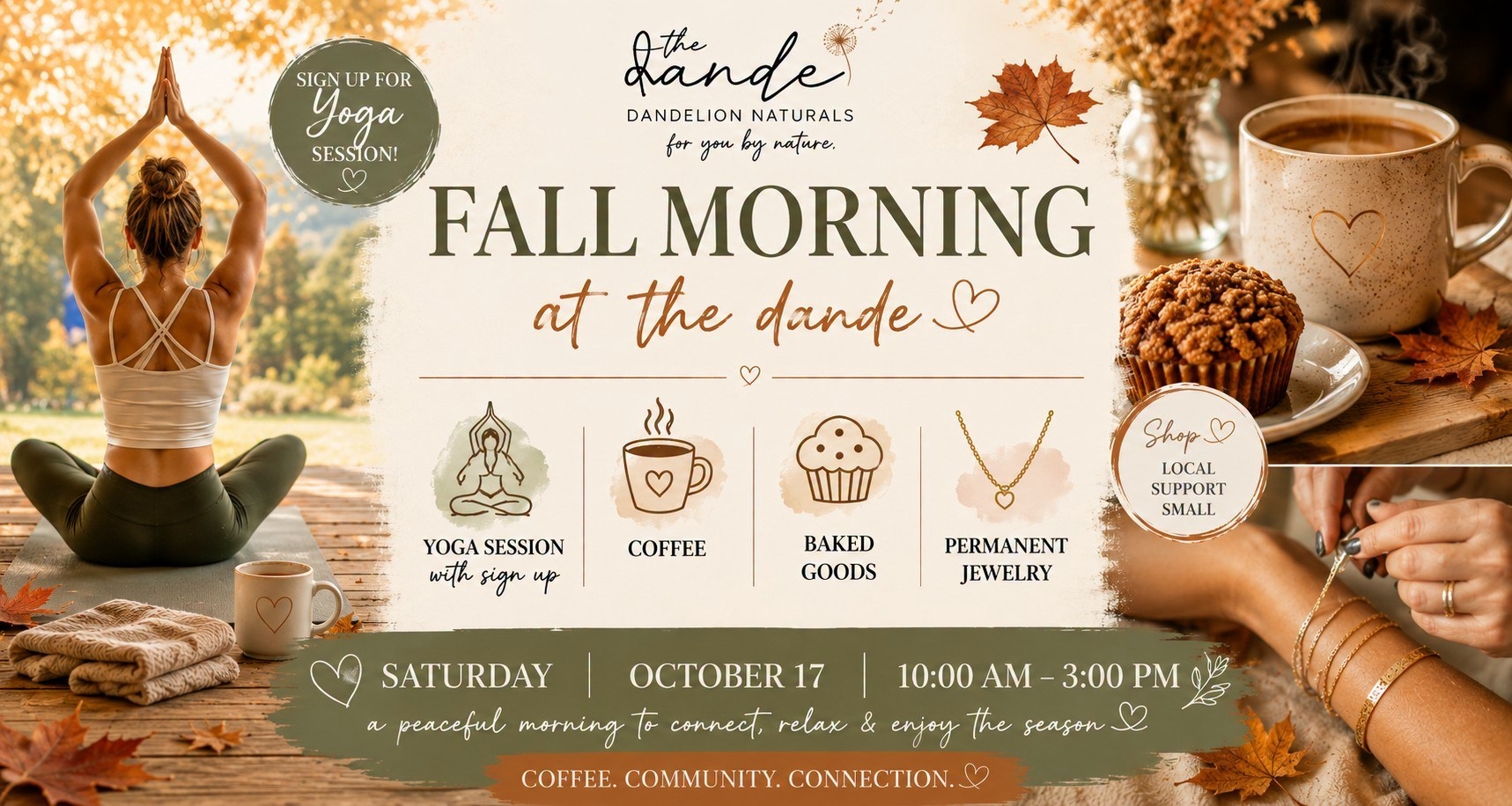 Dandelion Naturals Facebook ad: Fall Morning at The Dande
