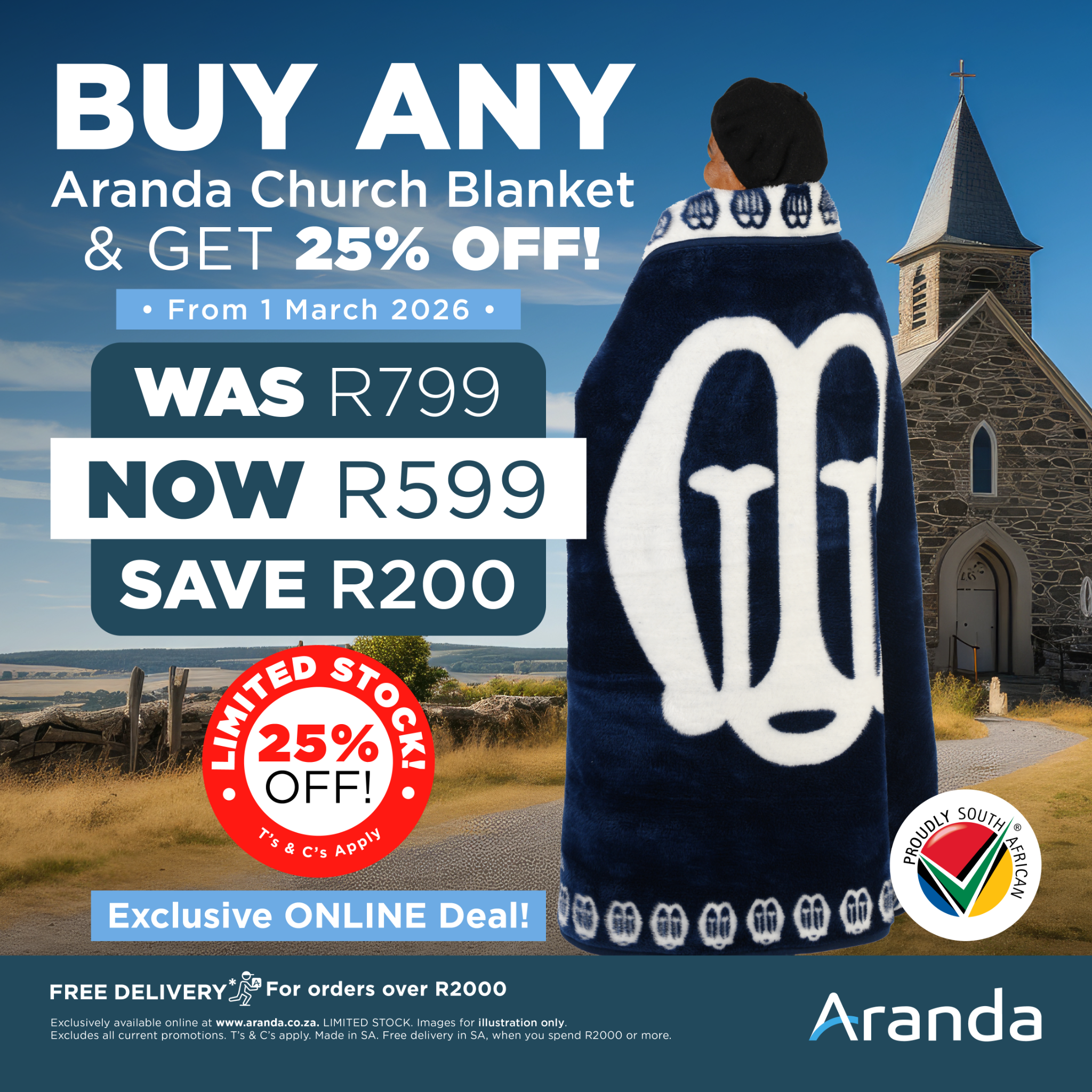 Aranda Textiles Facebook ad: MASSIVE 25% 0FF