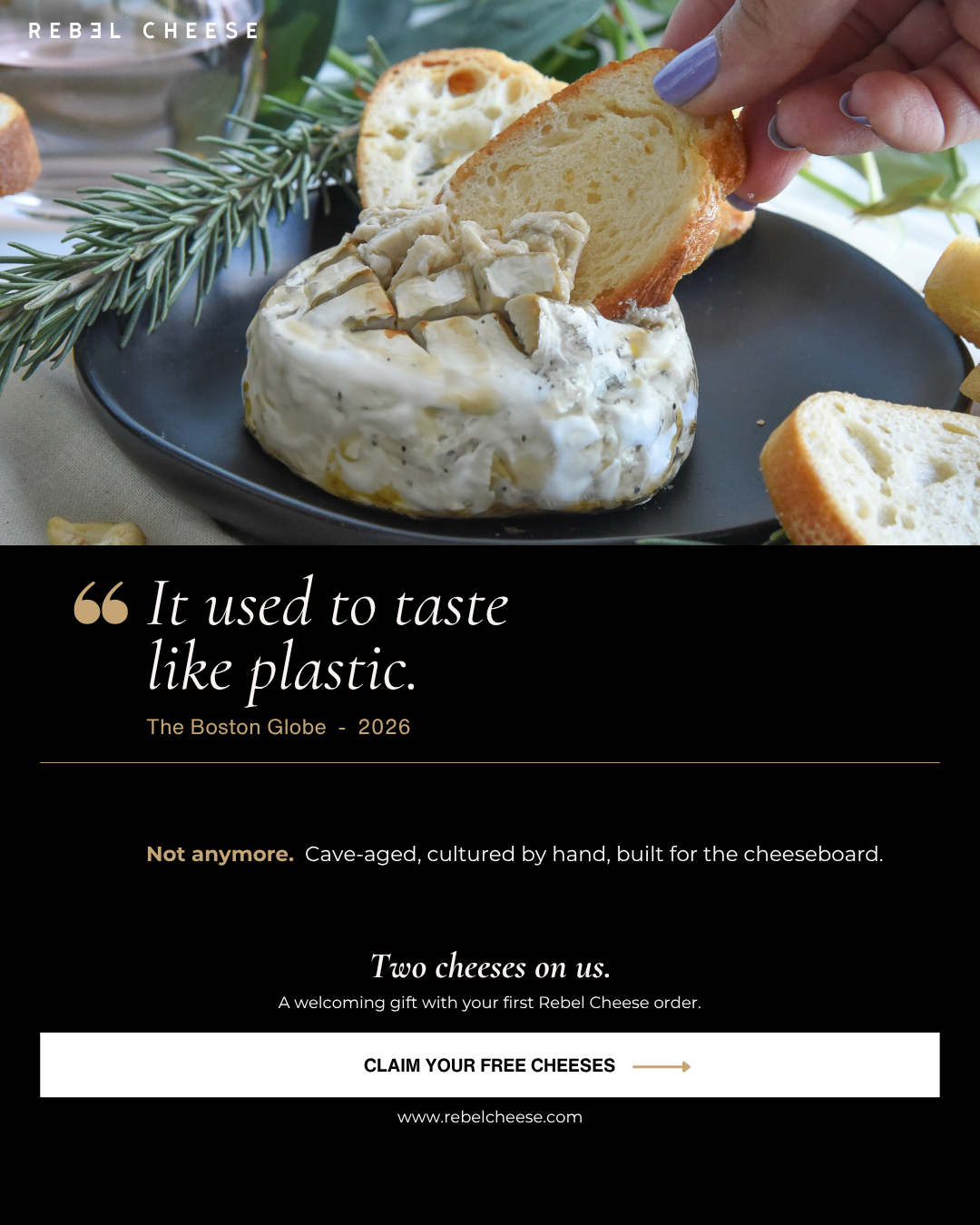 Rebel Cheese Facebook ad
