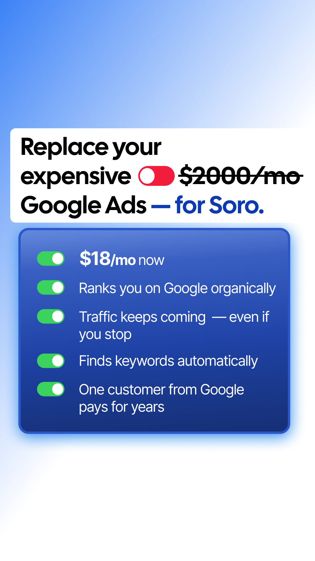 Soro SEO Facebook ad