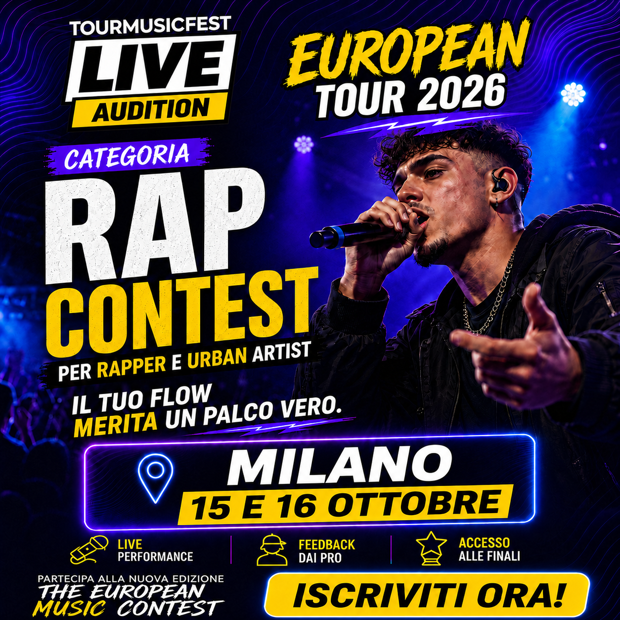 Tour Music Fest Facebook ad: Rap contest a Milano. Partecipa!