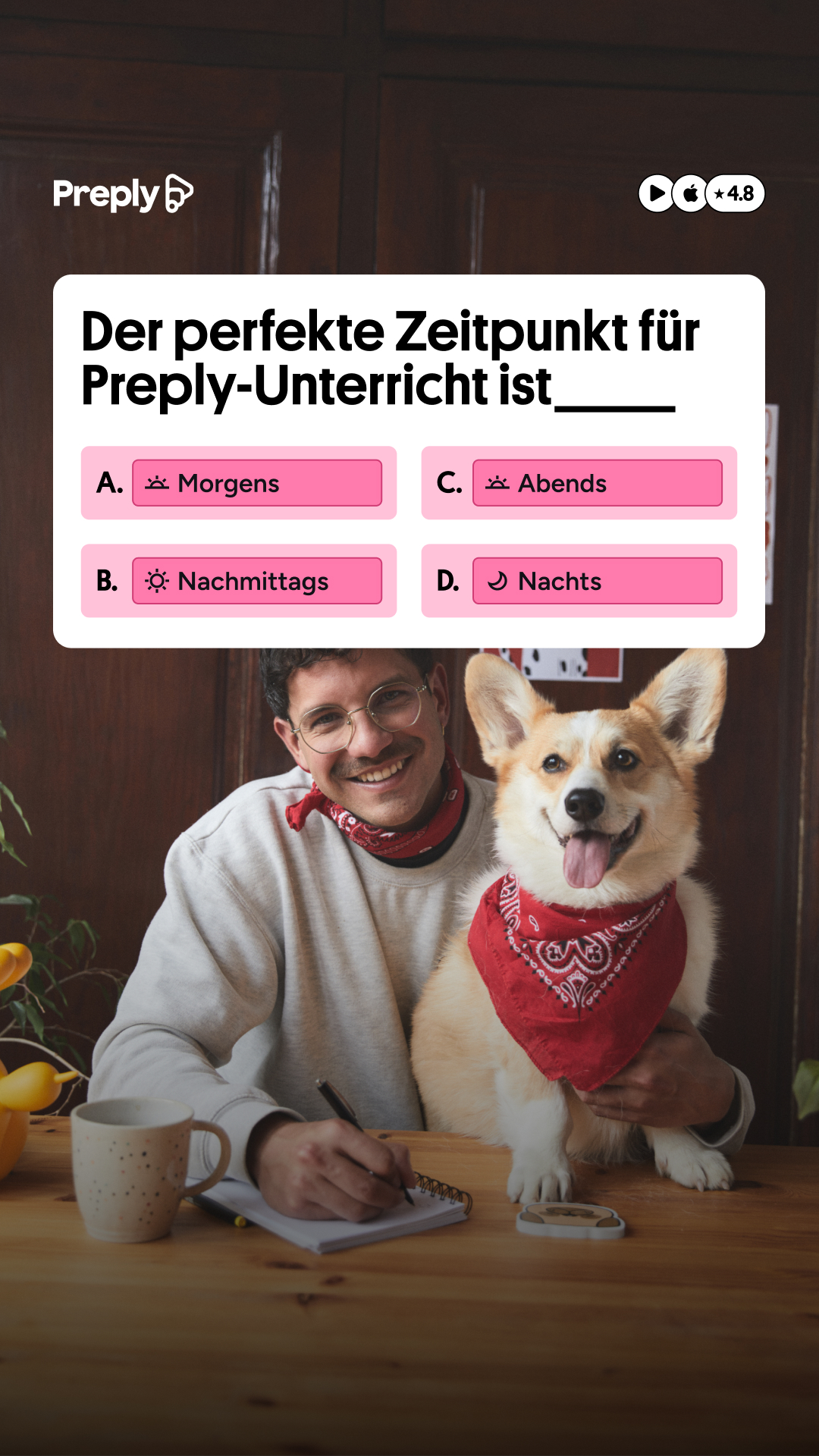 Preply Facebook ad