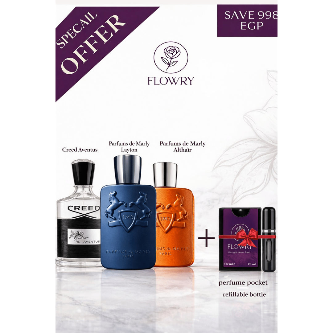 Flowry perfumes Facebook ad: أول ما بتدخل أي مكان…