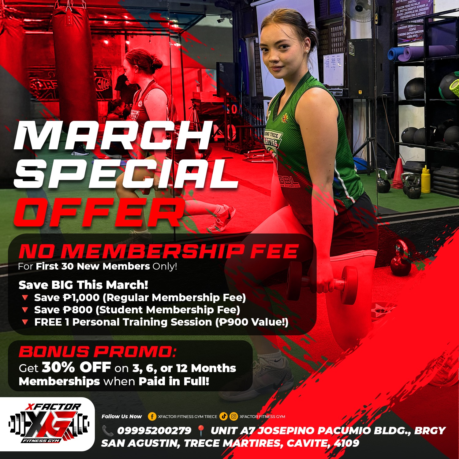 XFactor Fitness Gym Trece Facebook ad: March is here-your fitness upgrade starts NOW!