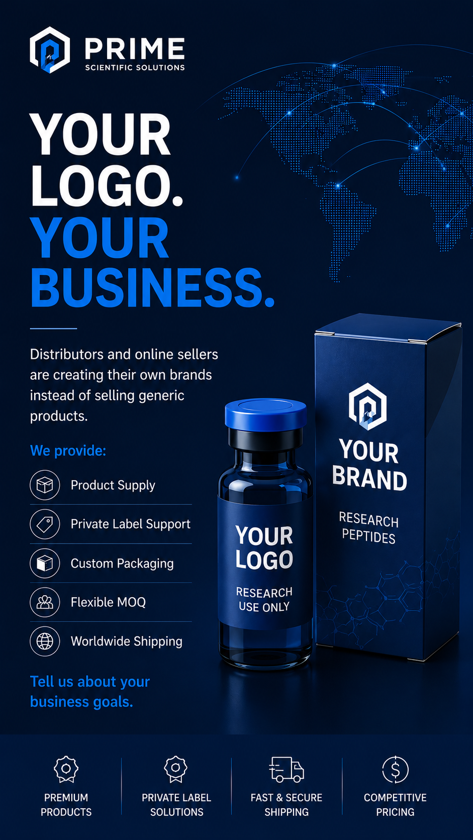 Vertex Peptide Research Facebook ad: Purchase Products, Get Free Packaging