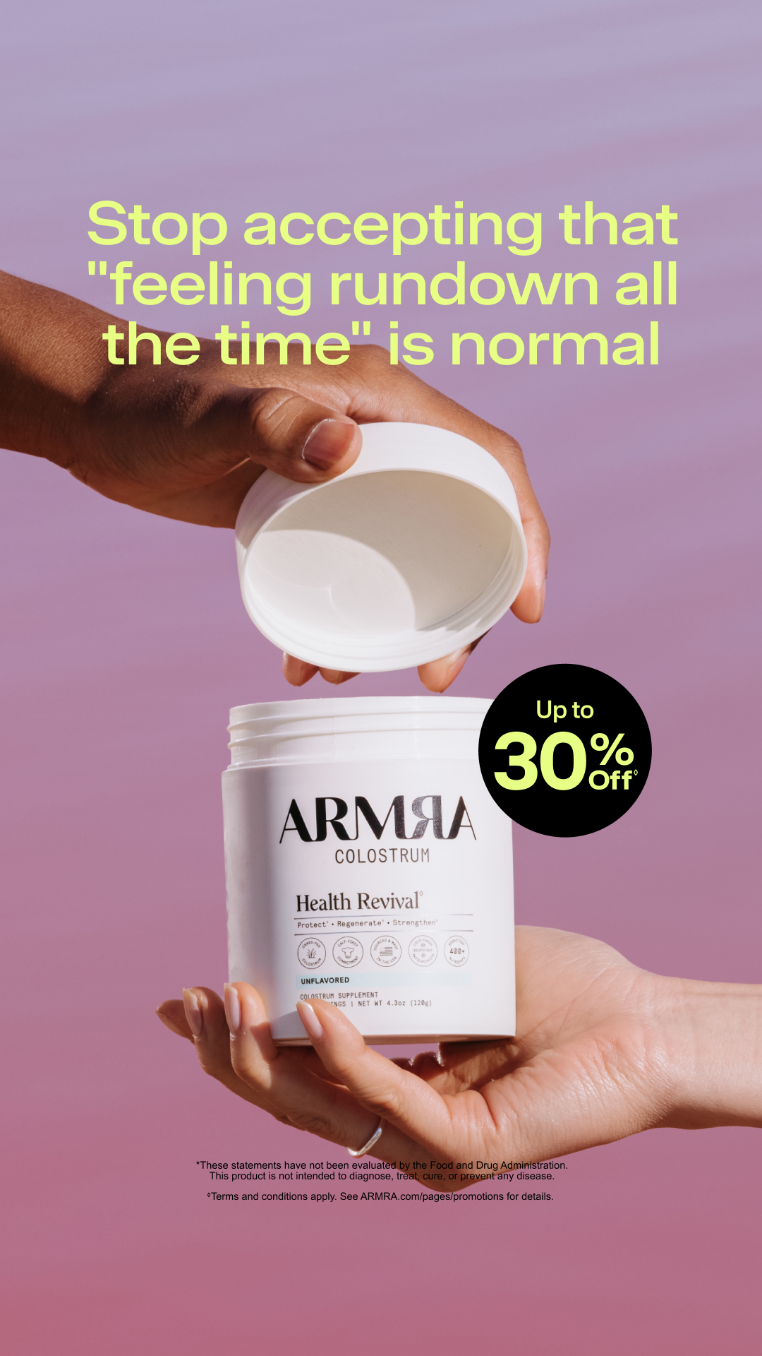 ARMRA Facebook ad