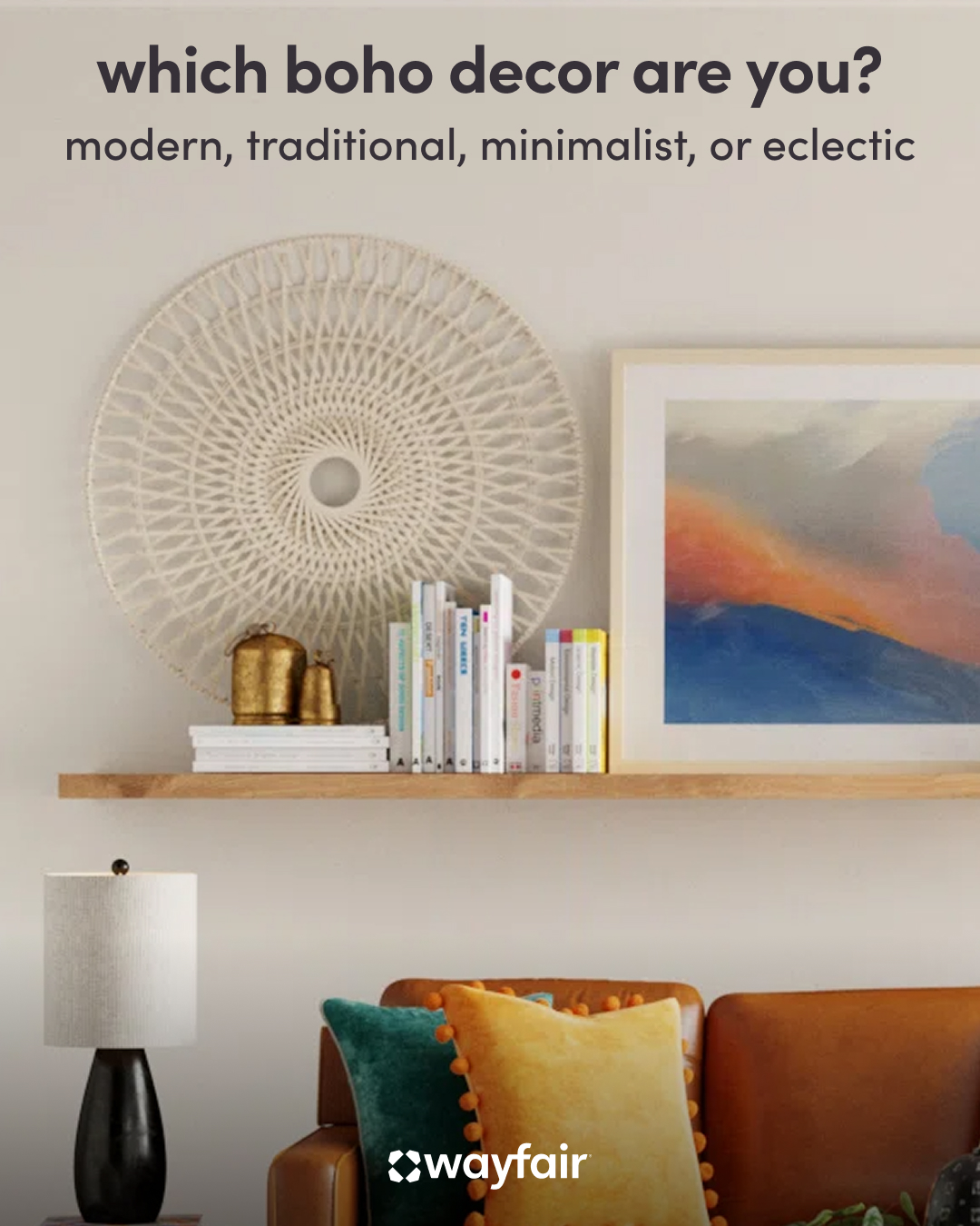 Wayfair Facebook ad: Wall decor for every space and style.